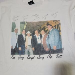 Screen Stars White Graphic Tee with Group Photo